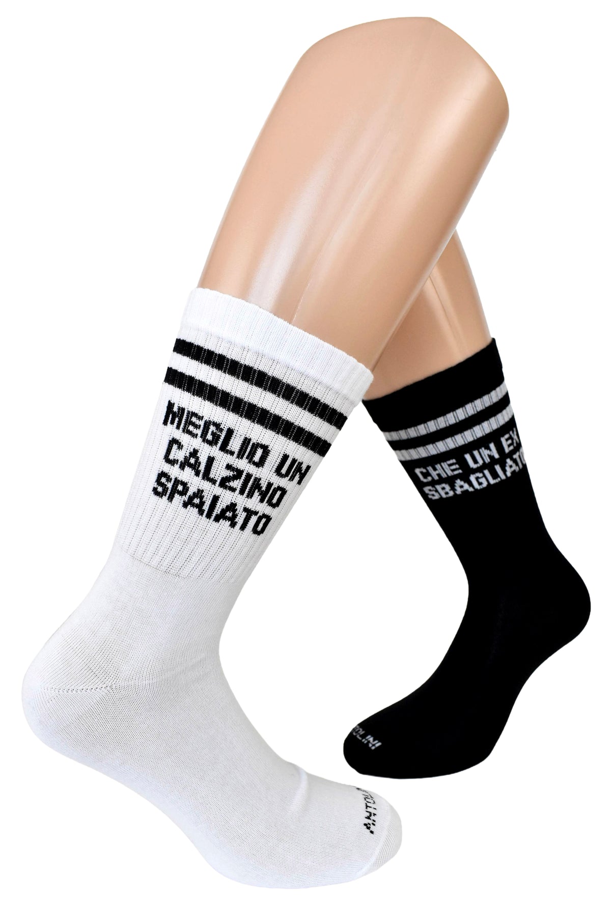 Calze Fantasia "EX SBAGLIATO" Unisex Bianco/Nero Linea Funny