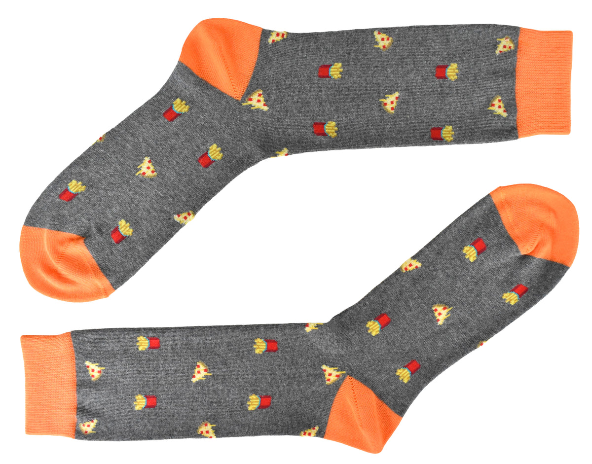 Calze Fantasia "Pizza&Chips" Unisex Fumo Linea Funny - Cod. GC22