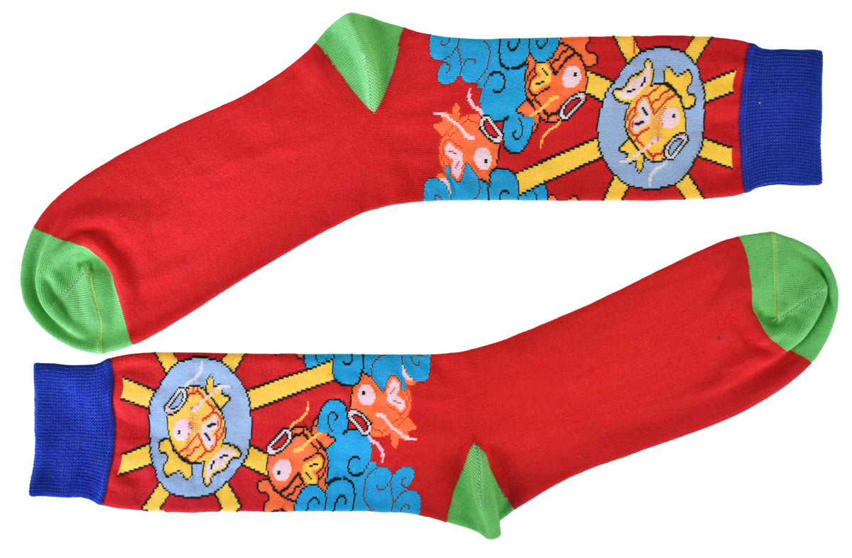 Calze Fantasia "Koinobori" Unisex Nero Linea Funny - Cod. GD48