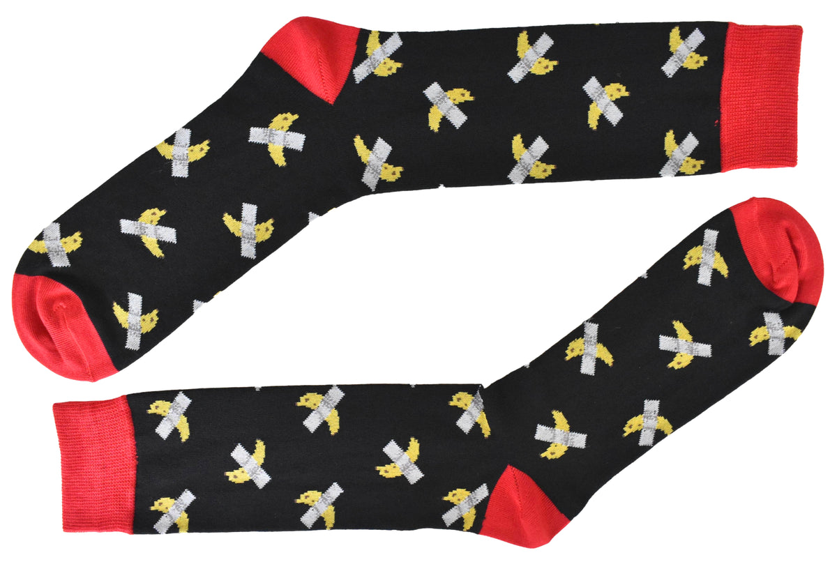 Calze Fantasia "Banana" Unisex Nero Linea Funny - Cod. GD56