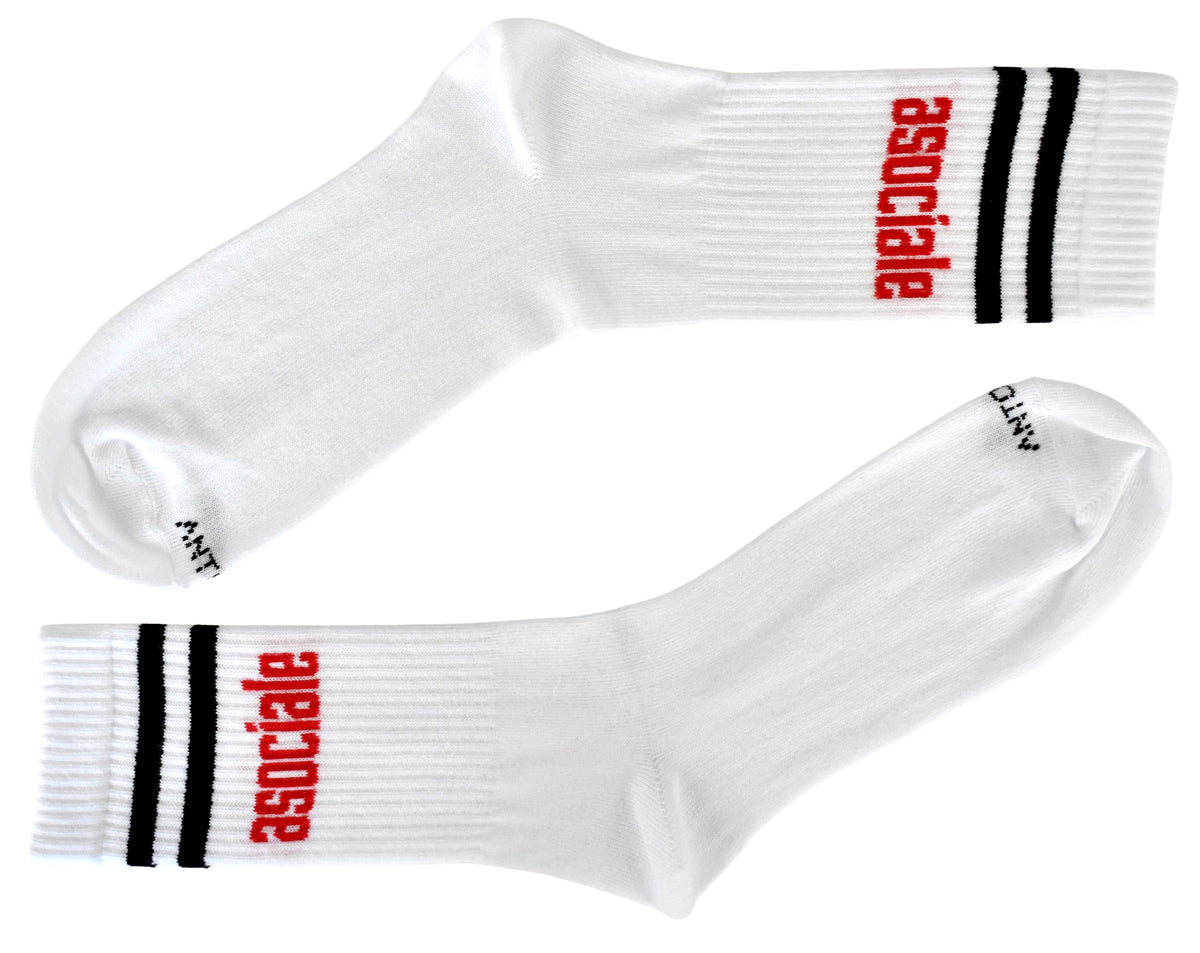 Calze Fantasia "Asociale" Unisex Bianco Linea Funny - Cod. ASOCIALE