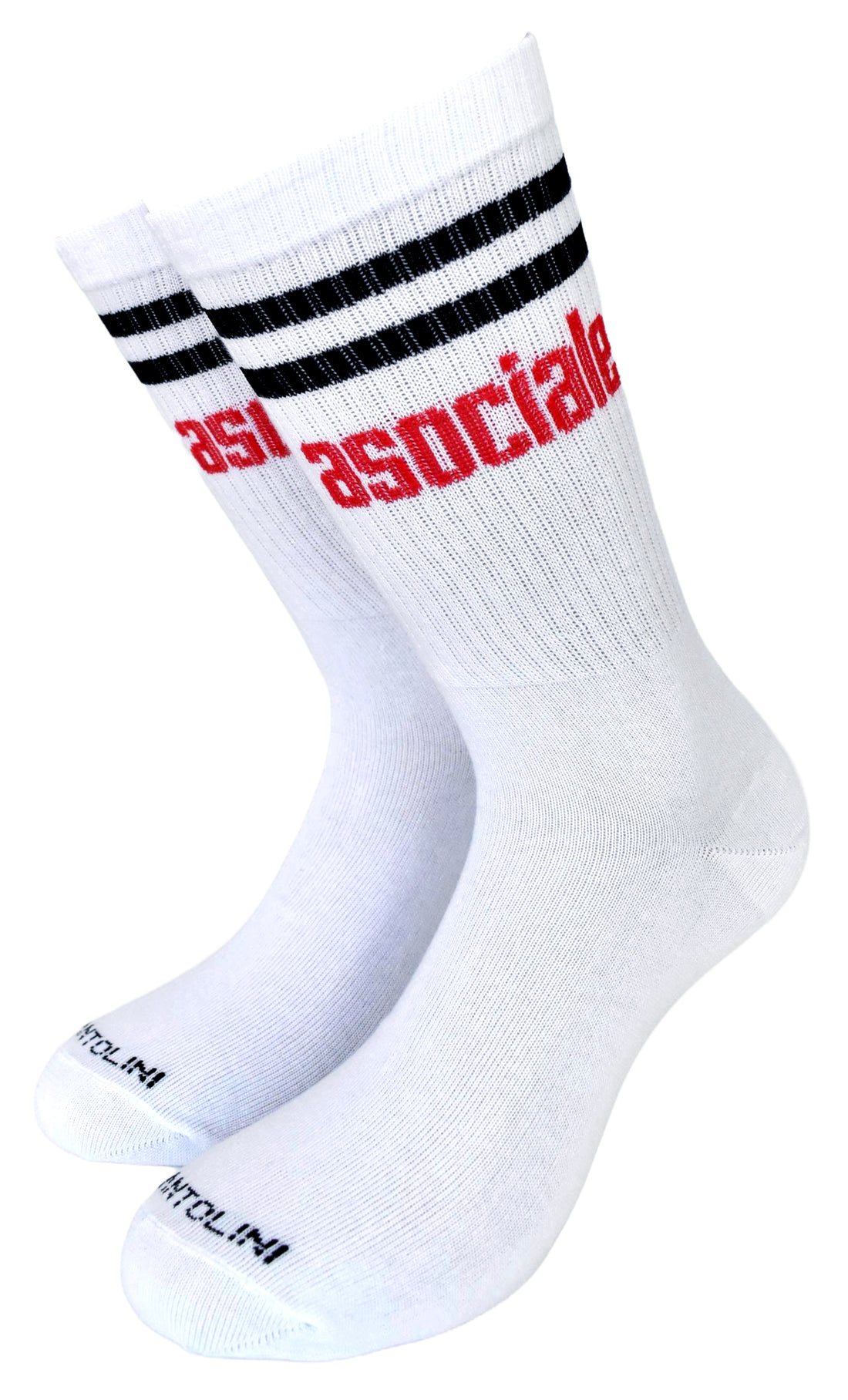 Calze Fantasia "Asociale" Unisex Bianco Linea Funny - Cod. ASOCIALE