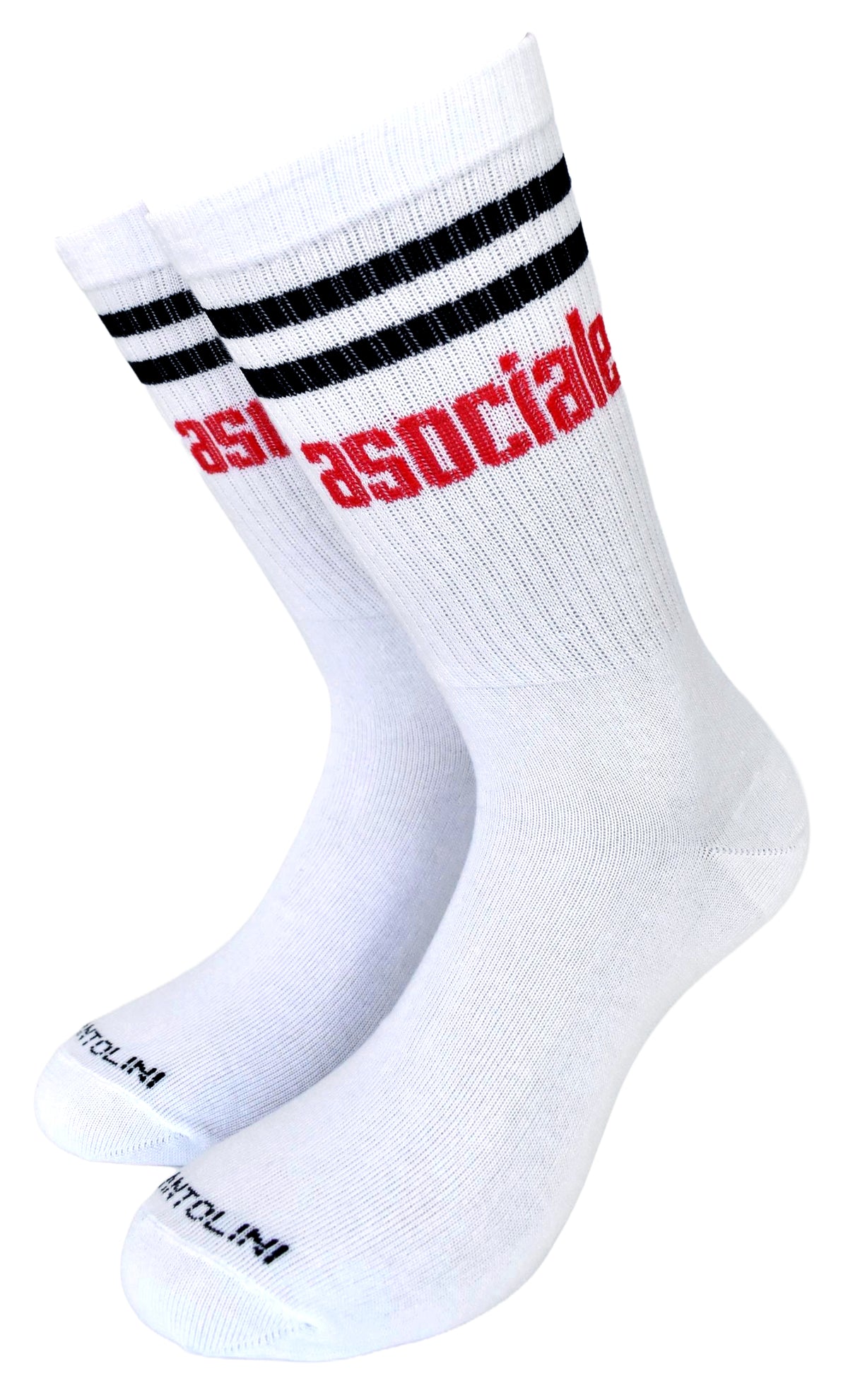 Calze Fantasia "Asociale" Unisex Bianco Linea Funny - Cod. ASOCIALE