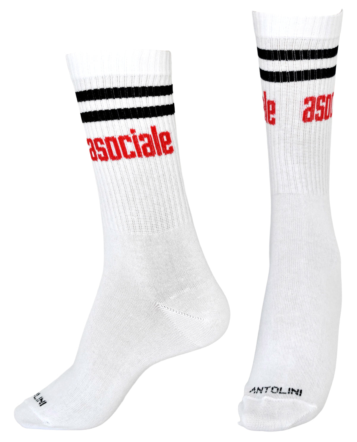 Calze Fantasia "Asociale" Unisex Bianco Linea Funny - Cod. ASOCIALE