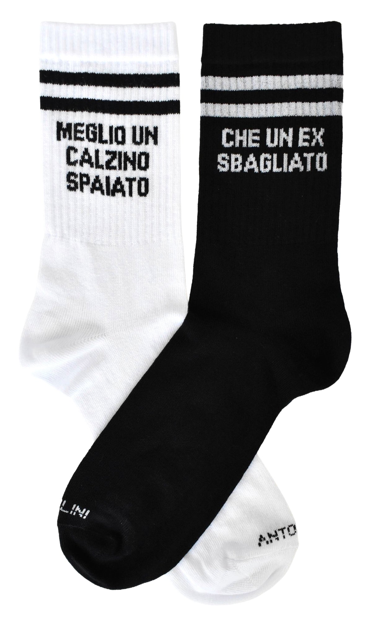 Calze Fantasia "EX SBAGLIATO" Unisex Bianco/Nero Linea Funny