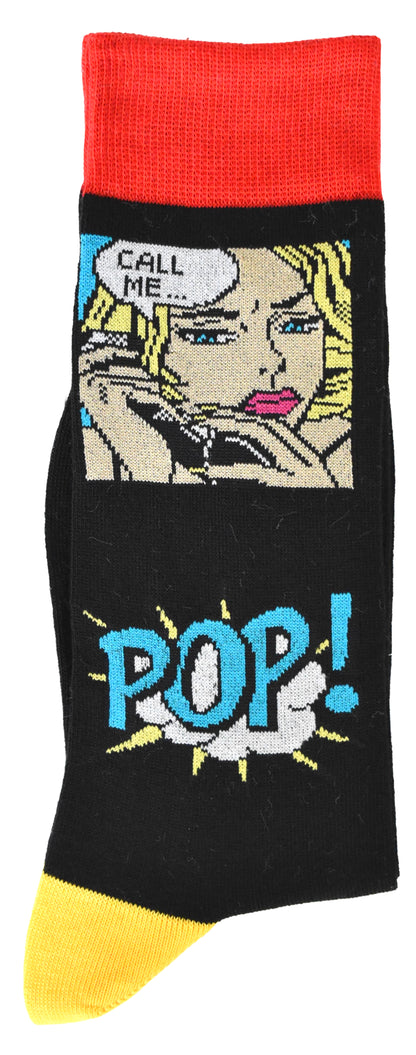 Calze Fantasia "Comics" Unisex Nero Linea Funny - Cod. GC18