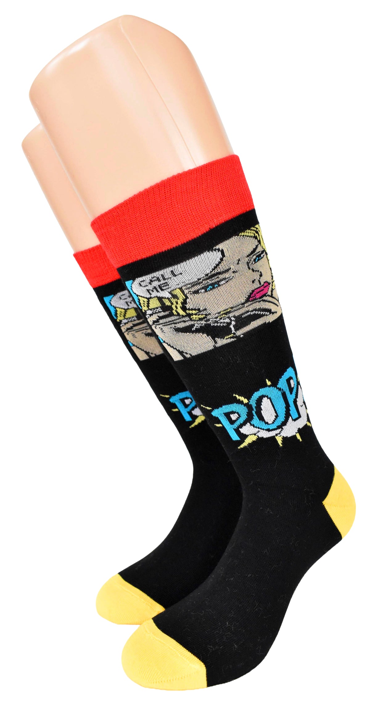 Calze Fantasia "Comics" Unisex Nero Linea Funny - Cod. GC18