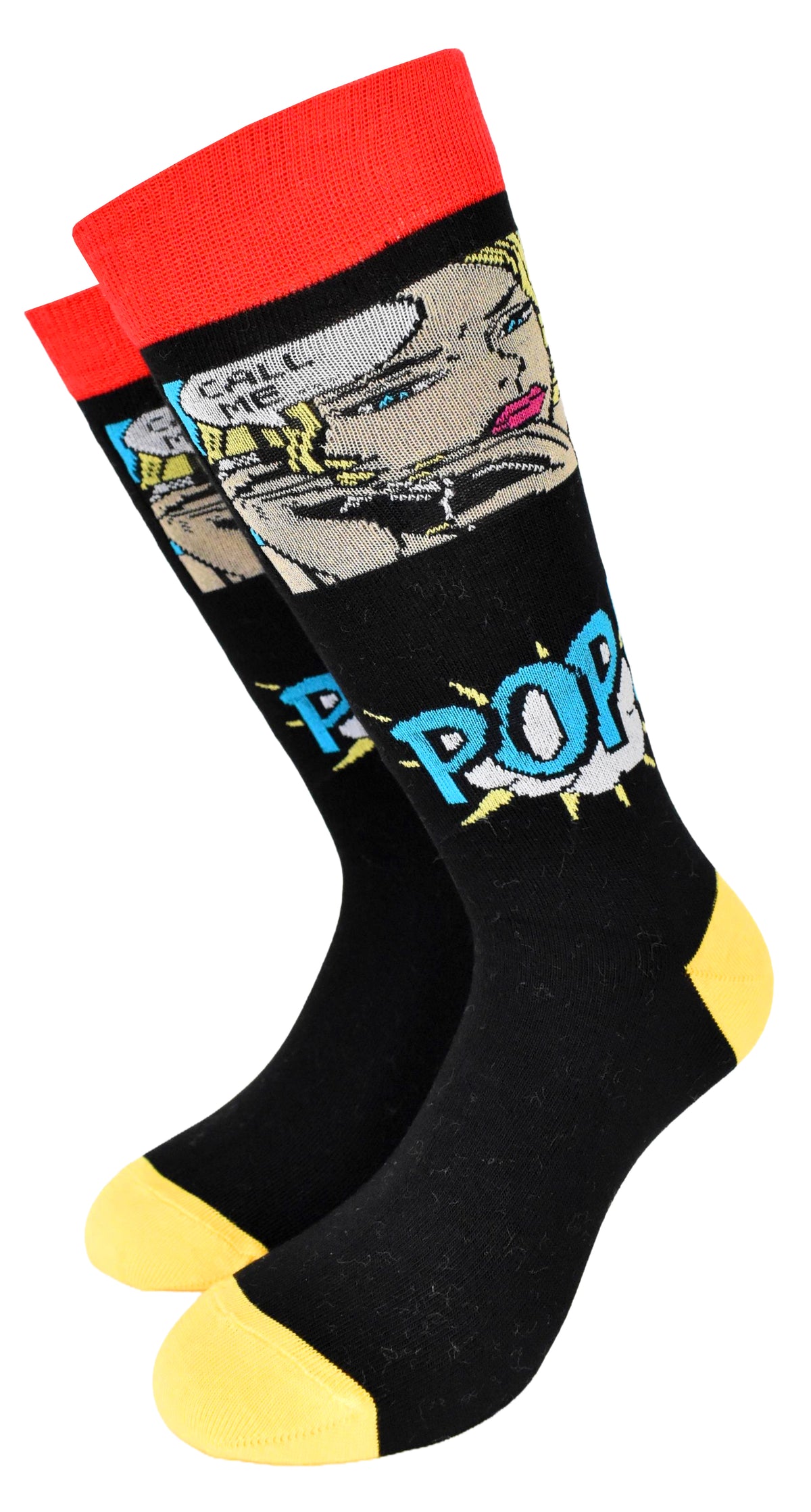 Calze Fantasia "Comics" Unisex Nero Linea Funny - Cod. GC18