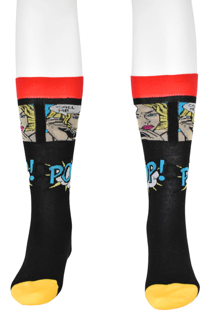 Calze Fantasia "Comics" Unisex Nero Linea Funny - Cod. GC18