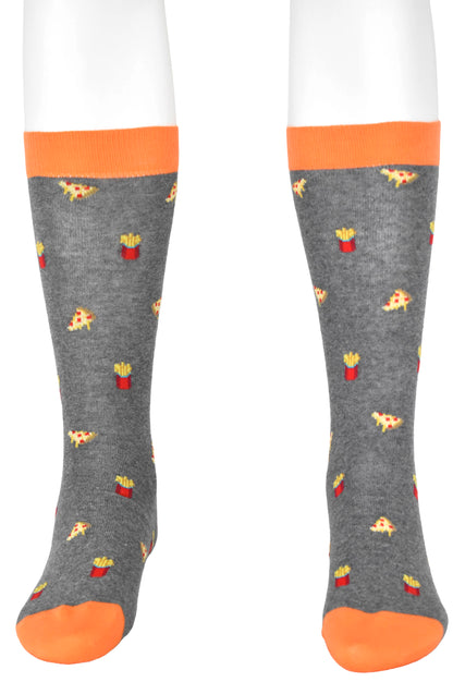 Calze Fantasia "Pizza&amp;Chips" Unisex Fumo Linea Funny - Cod. GC22