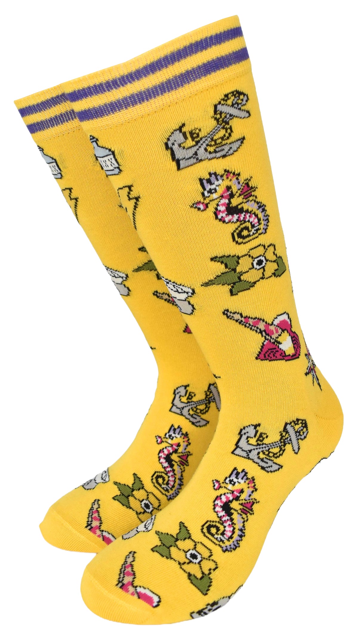 Calze Fantasia "Marina" Unisex Oro Linea Funny - Cod. GC30