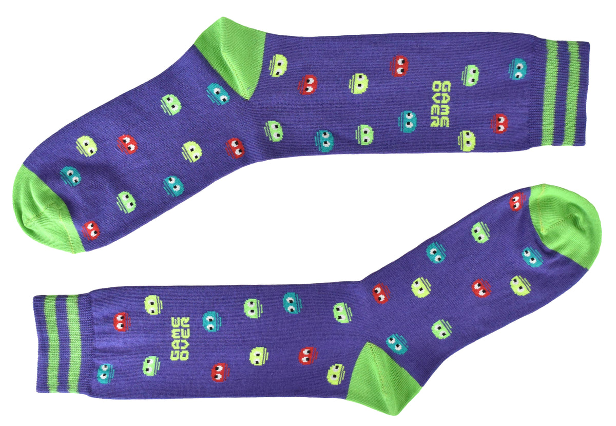 Calze Fantasia "Arcade" Unisex Violet Linea Funny - Cod. GC36