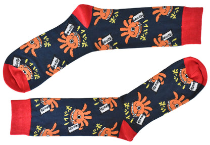 Calze Fantasia "Takoyaki" Unisex Navy Linea Funny - Cod. GD44