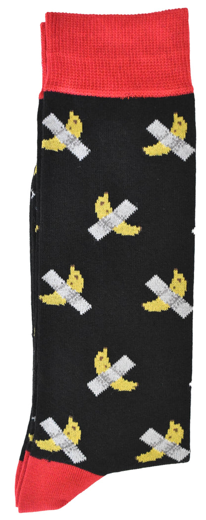 Calze Fantasia "Banana" Unisex Nero Linea Funny - Cod. GD56