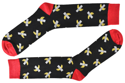 Calze Fantasia "Banana" Unisex Nero Linea Funny - Cod. GD56