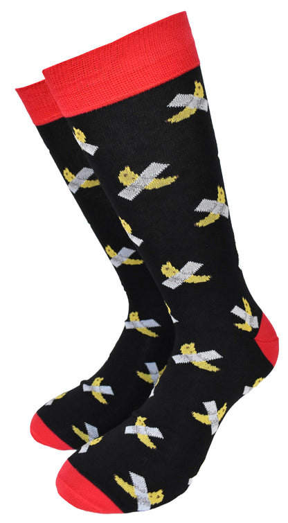 Calze Fantasia "Banana" Unisex Nero Linea Funny - Cod. GD56