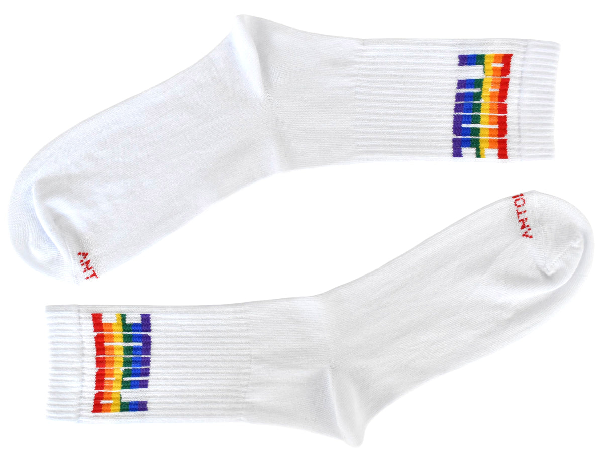 Calze Fantasia "Pride" Unisex Bianco Linea Funny - Cod. Pride Bianco