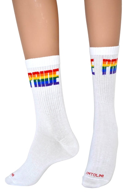 Calze Fantasia "Pride" Unisex Bianco Linea Funny - Cod. Pride Bianco